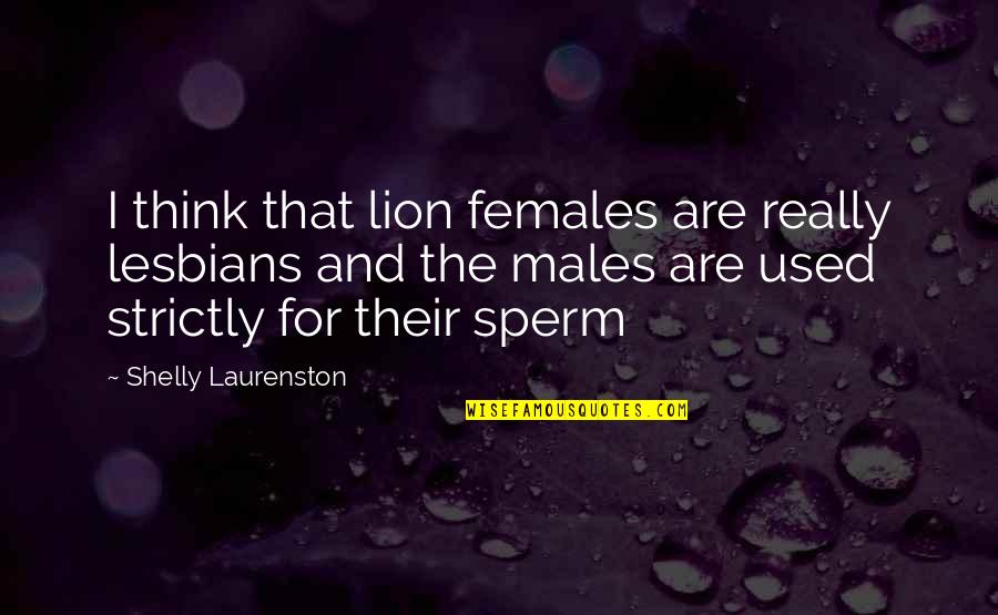 Males Vs Females Quotes By Shelly Laurenston: I think that lion females are really lesbians