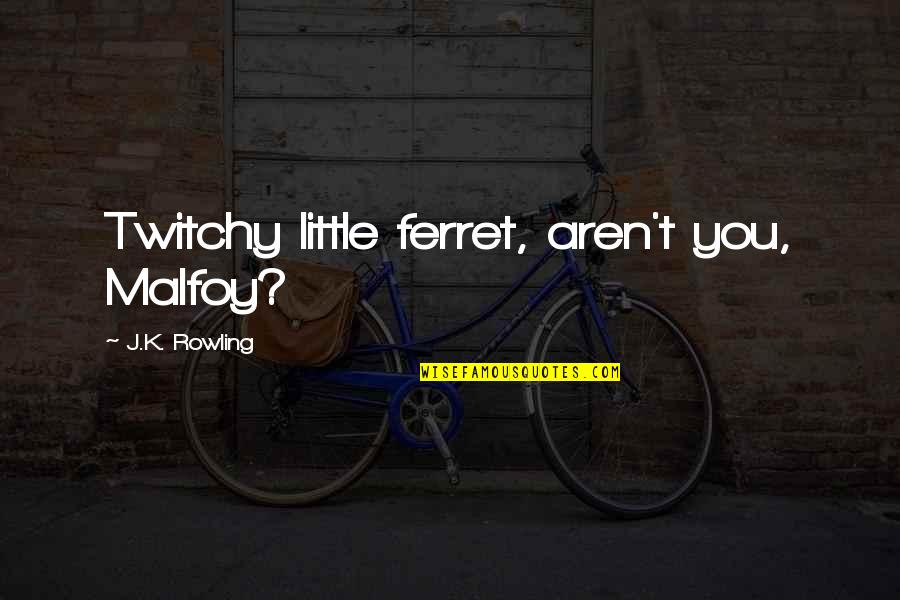 Malfoy'll Quotes By J.K. Rowling: Twitchy little ferret, aren't you, Malfoy?