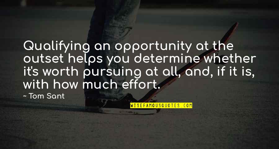 Mali Quotes By Tom Sant: Qualifying an opportunity at the outset helps you Mali Quotes By Tom Sant: Qualifying an opportunity at the outset helps you