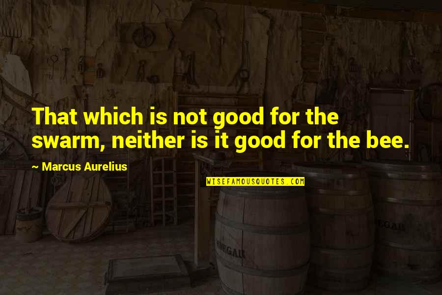 Maliabeth Johnsons Birthplace Quotes By Marcus Aurelius: That which is not good for the swarm, Maliabeth Johnsons Birthplace Quotes By Marcus Aurelius: That which is not good for the swarm,