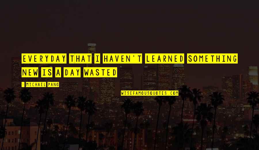 Maliciously In A Sentence Quotes By Michael Pang: Everyday that I haven't learned something new is