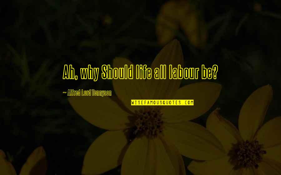 Malignance Tabard Quotes By Alfred Lord Tennyson: Ah, why Should life all labour be?