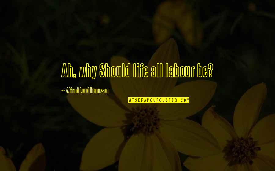 Malignance Tabard Quotes By Alfred Lord Tennyson: Ah, why Should life all labour be? Malignance Tabard Quotes By Alfred Lord Tennyson: Ah, why Should life all labour be?