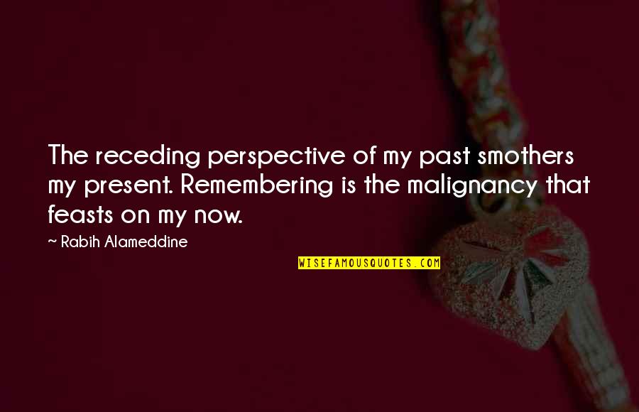 Malignancy Quotes By Rabih Alameddine: The receding perspective of my past smothers my