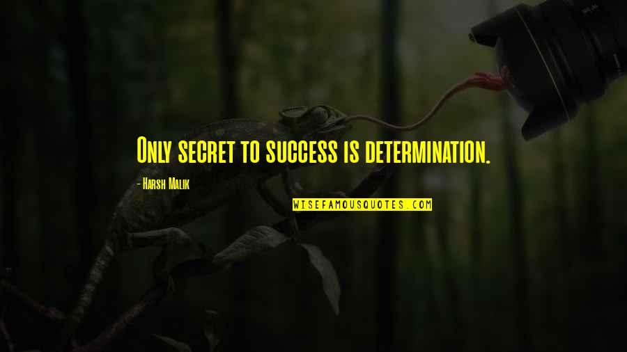 Malik Quotes By Harsh Malik: Only secret to success is determination.