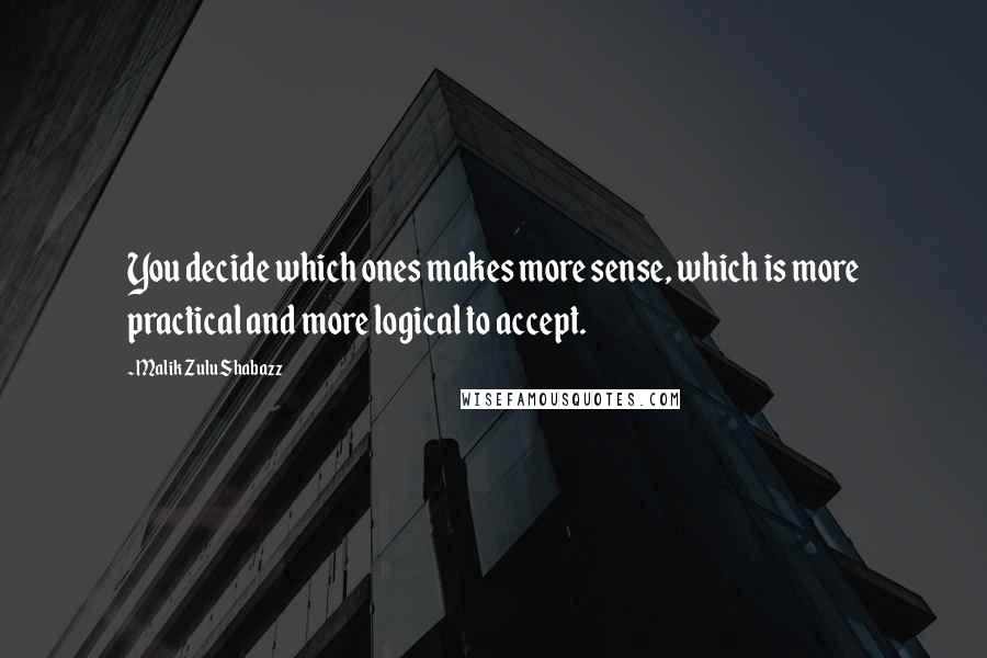 Malik Zulu Shabazz quotes: You decide which ones makes more sense, which is more practical and more logical to accept.