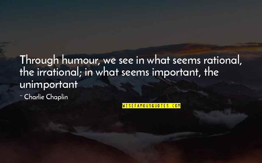 Malina Polka Quotes By Charlie Chaplin: Through humour, we see in what seems rational,