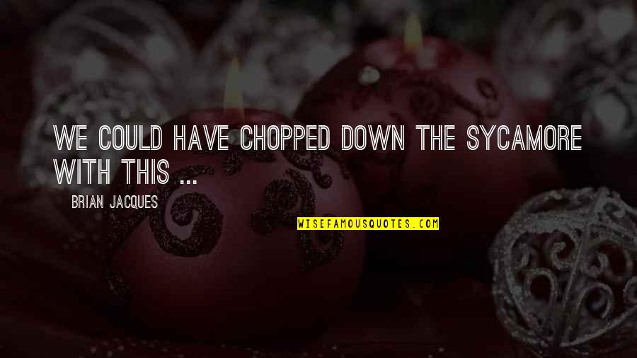 Malkiel Kotler Quotes By Brian Jacques: We could have chopped down the sycamore with Malkiel Kotler Quotes By Brian Jacques: We could have chopped down the sycamore with