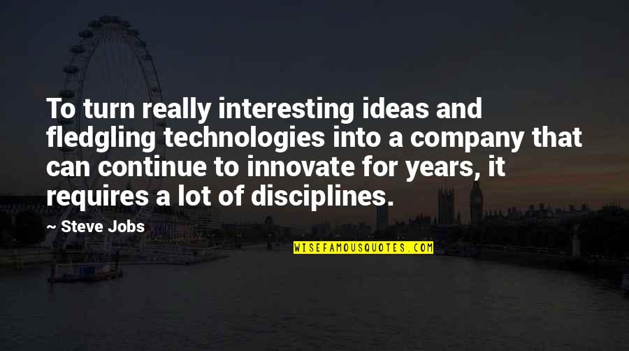 Mallah Chicken Quotes By Steve Jobs: To turn really interesting ideas and fledgling technologies