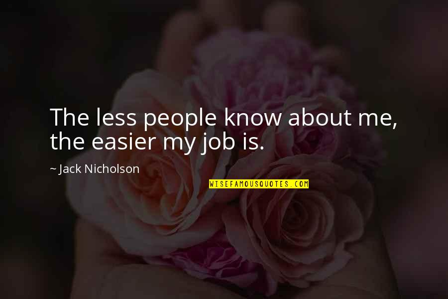 Malleus Maleficarum Misogyny Quotes By Jack Nicholson: The less people know about me, the easier Malleus Maleficarum Misogyny Quotes By Jack Nicholson: The less people know about me, the easier