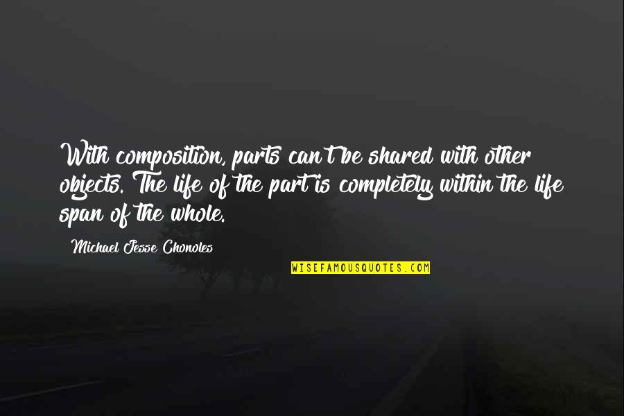Mallikarjun Badadani Quotes By Michael Jesse Chonoles: With composition, parts can't be shared with other Mallikarjun Badadani Quotes By Michael Jesse Chonoles: With composition, parts can't be shared with other