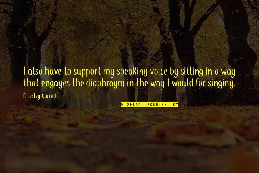 Mallikarjun Swetha Quotes By Lesley Garrett: I also have to support my speaking voice