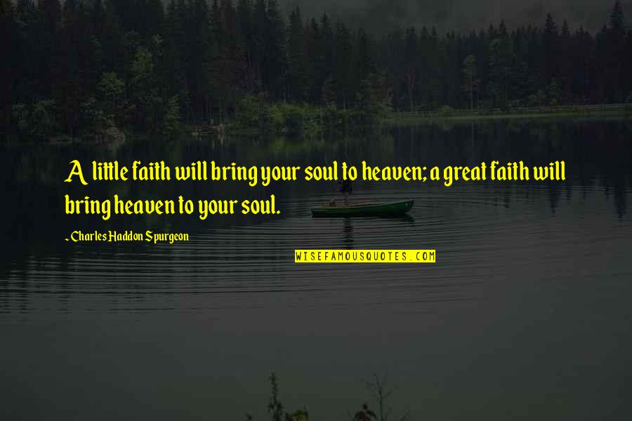Mallozzi And Dwyer Quotes By Charles Haddon Spurgeon: A little faith will bring your soul to