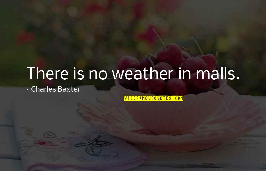 Malls Quotes By Charles Baxter: There is no weather in malls.