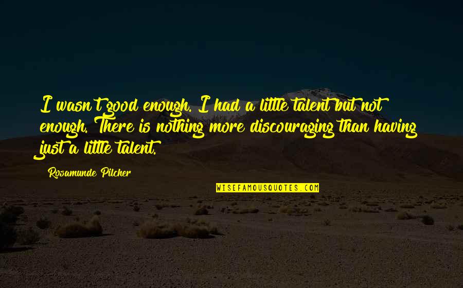 Malouf Sleep Quotes By Rosamunde Pilcher: I wasn't good enough. I had a little