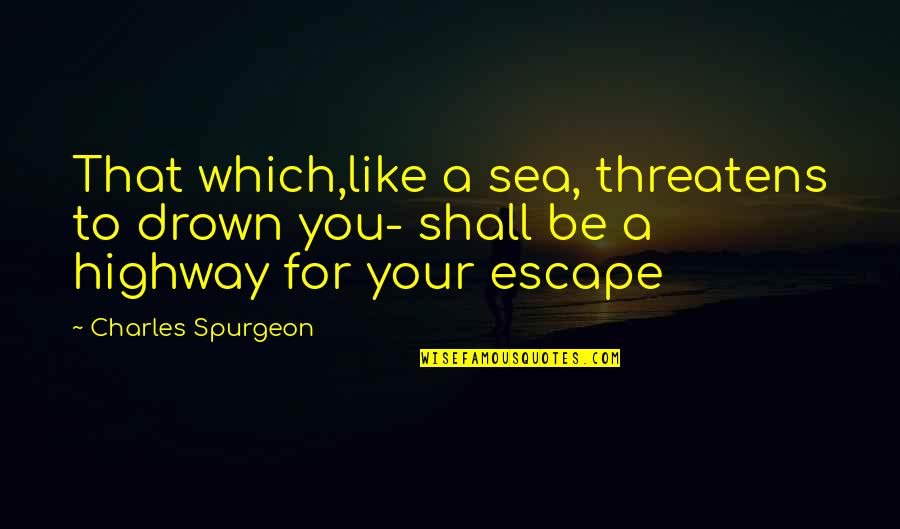 Malphas Quotes By Charles Spurgeon: That which,like a sea, threatens to drown you-