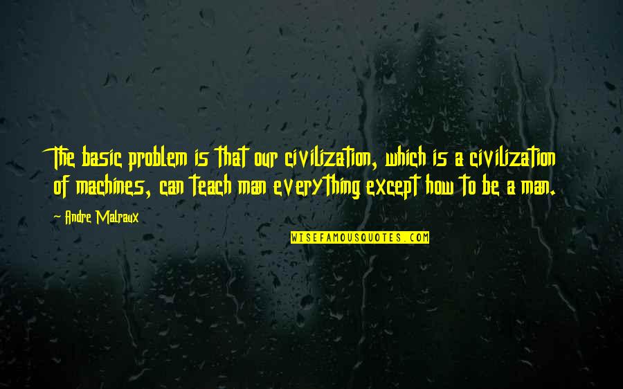 Malraux Quotes By Andre Malraux: The basic problem is that our civilization, which