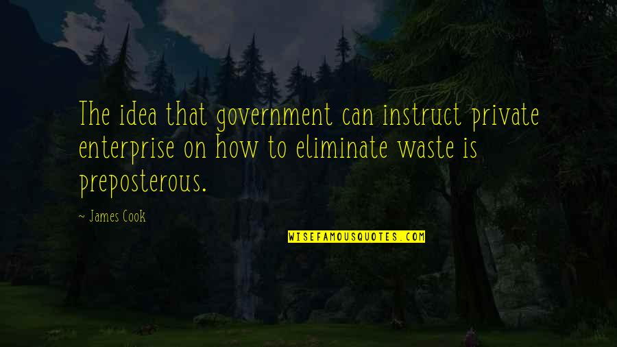 Malrun Quotes By James Cook: The idea that government can instruct private enterprise