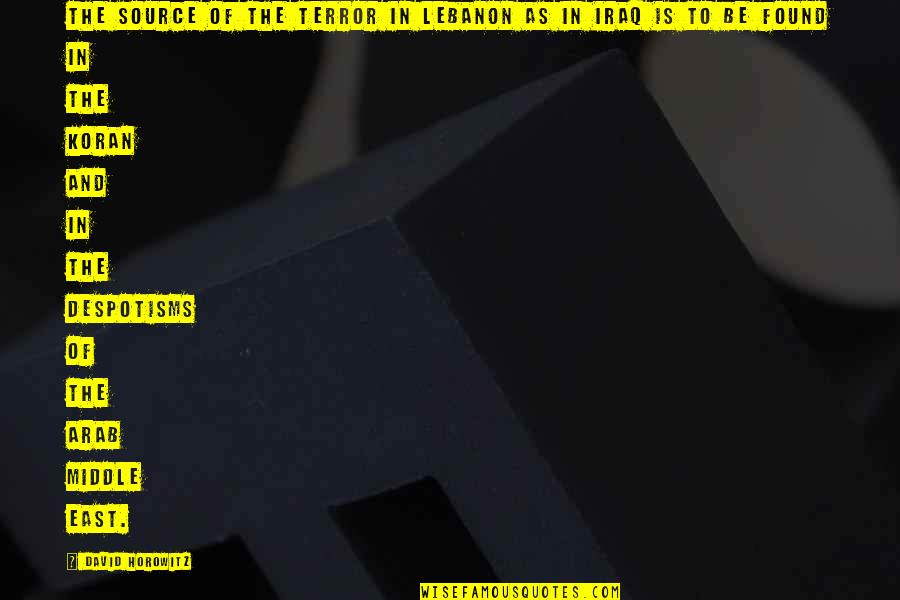 Mama That Sparkles Quotes By David Horowitz: The source of the terror in Lebanon as