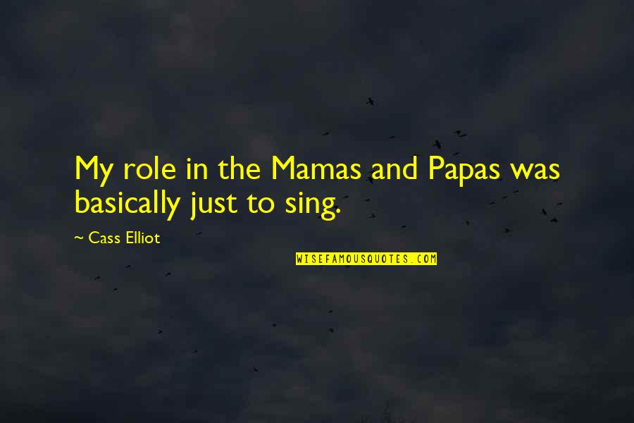 Mamas And The Papas Quotes By Cass Elliot: My role in the Mamas and Papas was