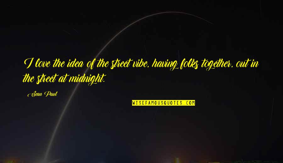 Mameluco De Unicornio Quotes By Sean Paul: I love the idea of the street vibe, Mameluco De Unicornio Quotes By Sean Paul: I love the idea of the street vibe,