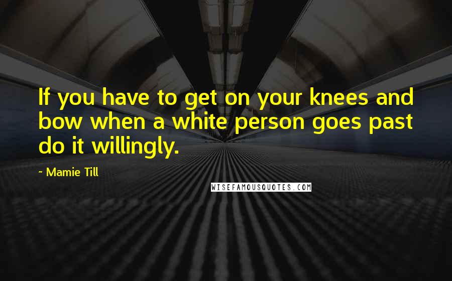 Mamie Till quotes: If you have to get on your knees and bow when a white person goes past do it willingly.
