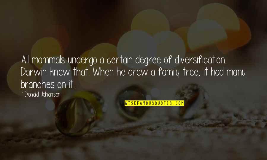 Mammals Quotes By Donald Johanson: All mammals undergo a certain degree of diversification. Mammals Quotes By Donald Johanson: All mammals undergo a certain degree of diversification.