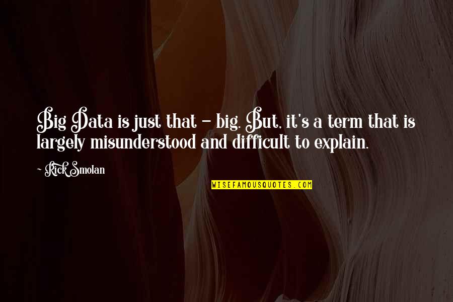 Mammering Quotes By Rick Smolan: Big Data is just that - big. But,