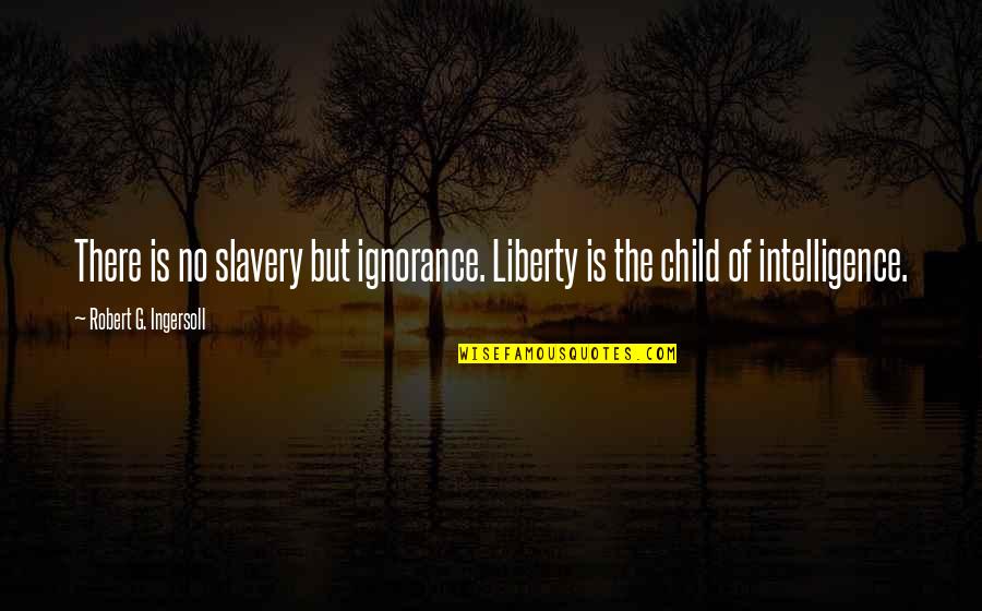 Mammilated Quotes By Robert G. Ingersoll: There is no slavery but ignorance. Liberty is