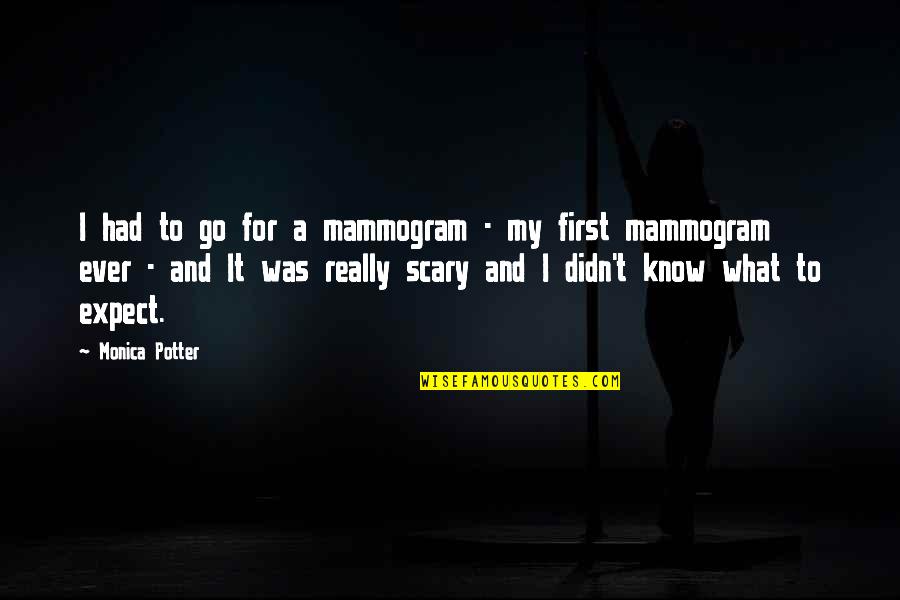 Mammogram Quotes By Monica Potter: I had to go for a mammogram -