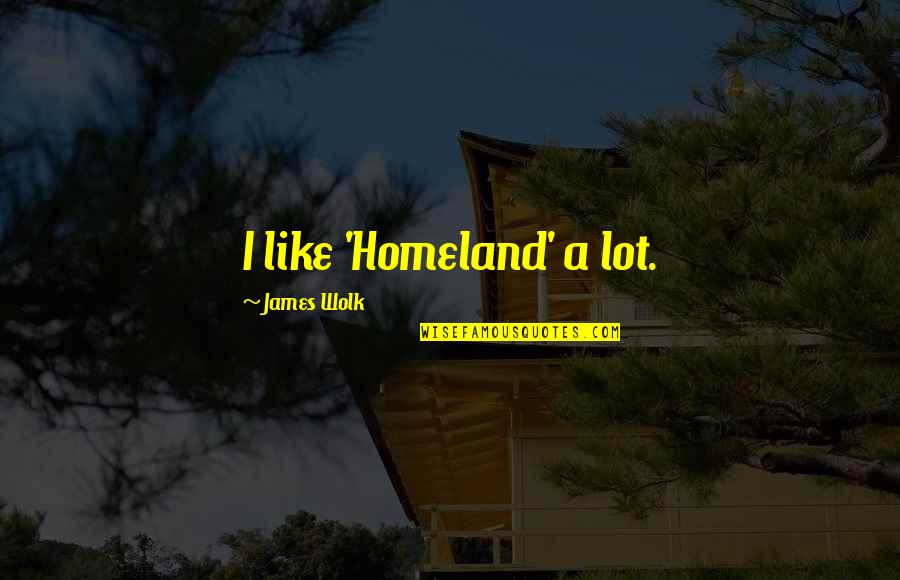 Mamu Bhanja Quotes By James Wolk: I like 'Homeland' a lot. Mamu Bhanja Quotes By James Wolk: I like 'Homeland' a lot.