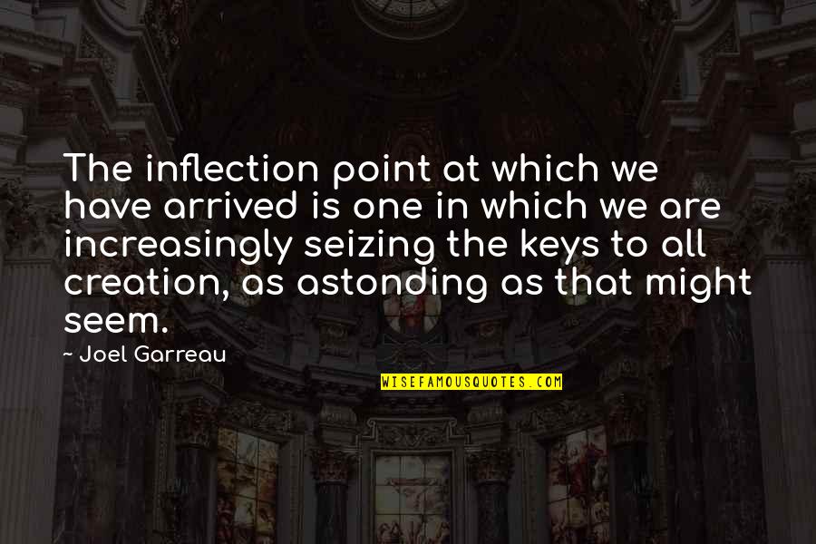 Man Against Himself Quotes By Joel Garreau: The inflection point at which we have arrived Man Against Himself Quotes By Joel Garreau: The inflection point at which we have arrived