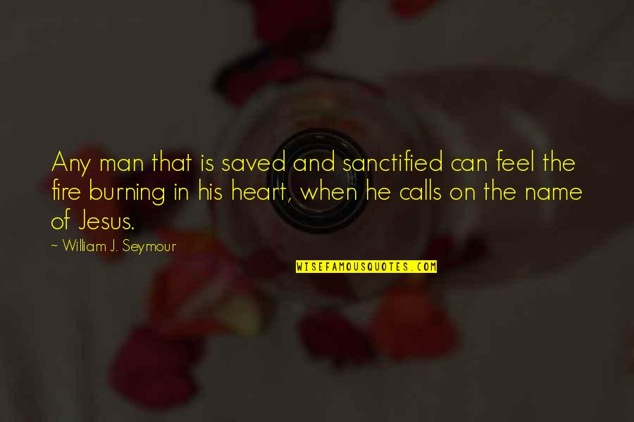 Man And Fire Quotes By William J. Seymour: Any man that is saved and sanctified can