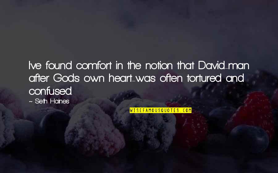Man And God Quotes By Seth Haines: I've found comfort in the notion that David-man