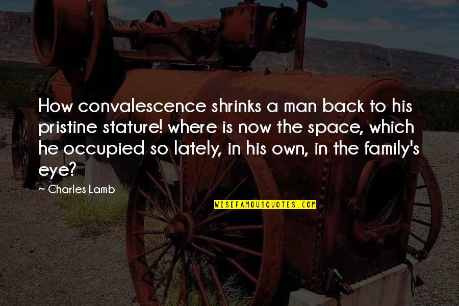 Man And His Family Quotes By Charles Lamb: How convalescence shrinks a man back to his