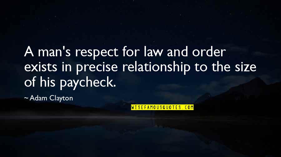 Man And Respect Quotes By Adam Clayton: A man's respect for law and order exists