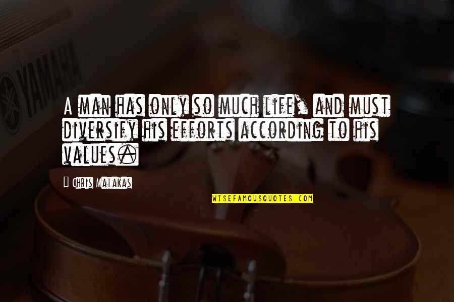 Man And Success Quotes By Chris Matakas: A man has only so much life, and