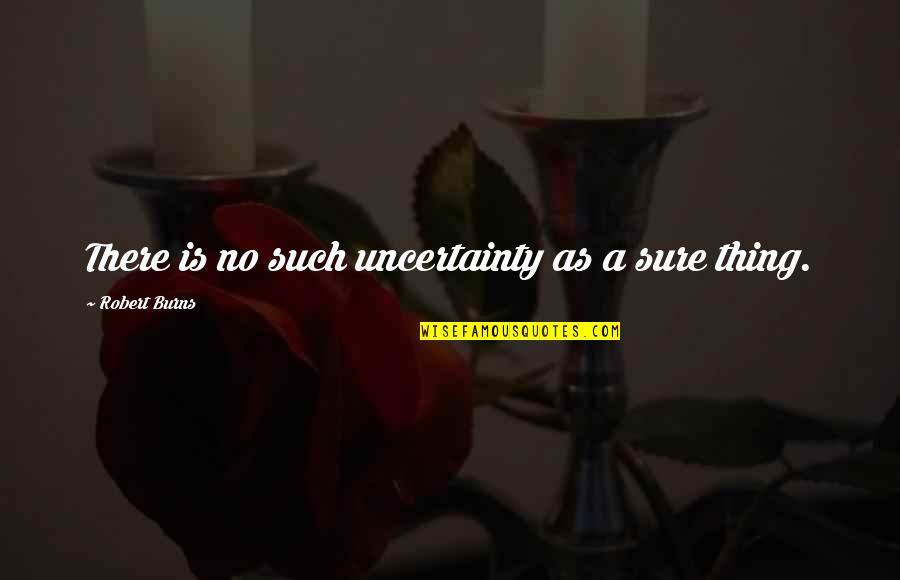 Man Big Ego Quotes By Robert Burns: There is no such uncertainty as a sure