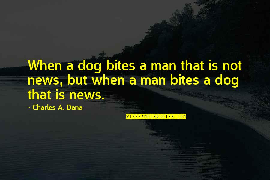 Man Bites Dog Quotes By Charles A. Dana: When a dog bites a man that is