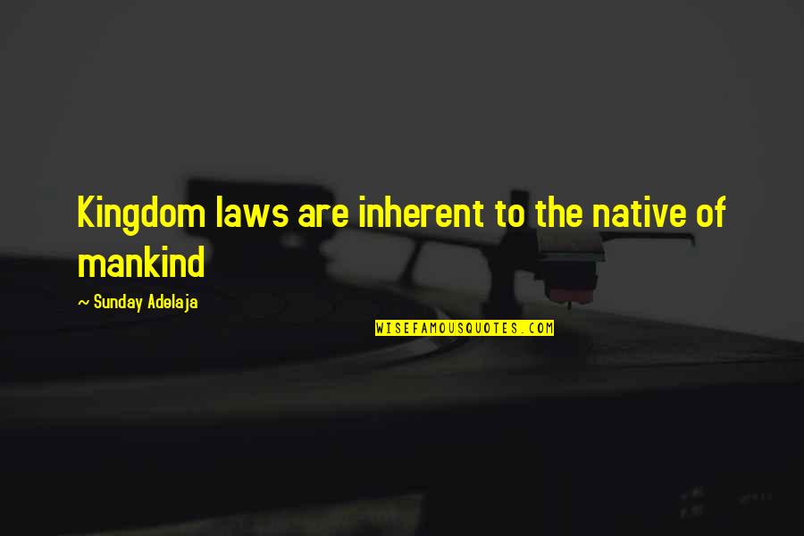 Man Bun Quotes By Sunday Adelaja: Kingdom laws are inherent to the native of