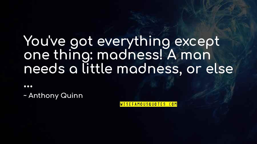 Man Depression Quotes By Anthony Quinn: You've got everything except one thing: madness! A