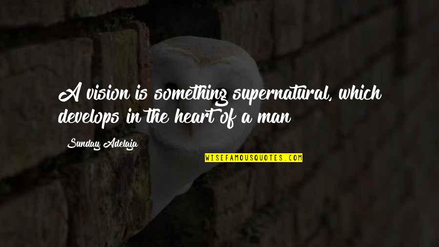 Man Heart Quotes By Sunday Adelaja: A vision is something supernatural, which develops in