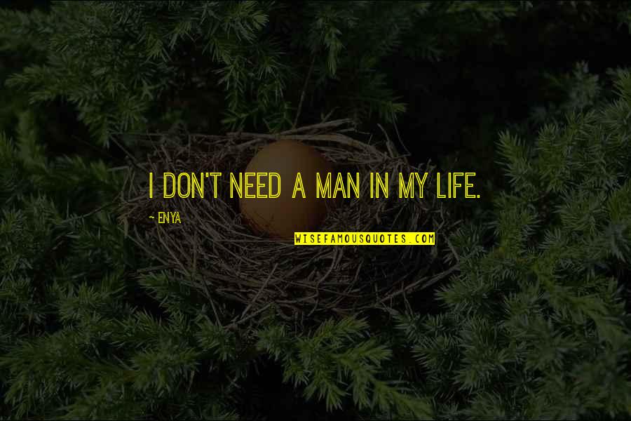 Man In My Life Quotes By Enya: I don't need a man in my life.