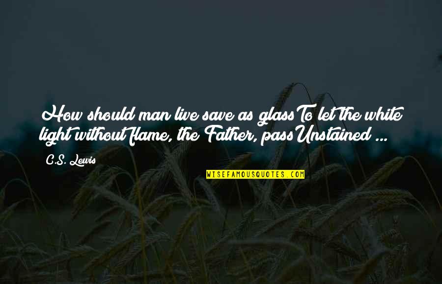 Man In The Glass Quotes By C.S. Lewis: How should man live save as glassTo let Man In The Glass Quotes By C.S. Lewis: How should man live save as glassTo let