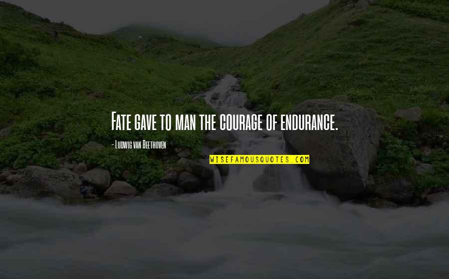 Man In Van Quotes By Ludwig Van Beethoven: Fate gave to man the courage of endurance.