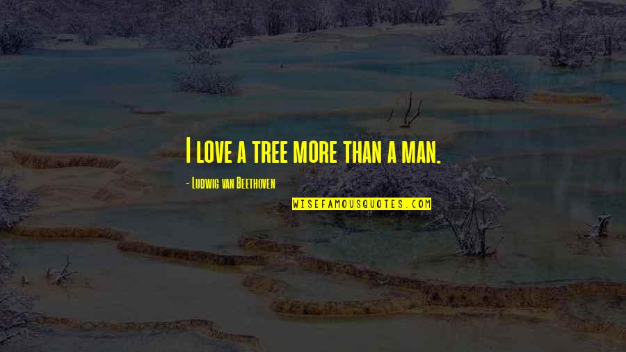 Man In Van Quotes By Ludwig Van Beethoven: I love a tree more than a man.