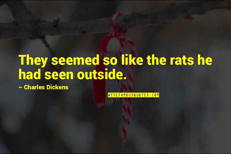 Man Must Wak Quotes By Charles Dickens: They seemed so like the rats he had