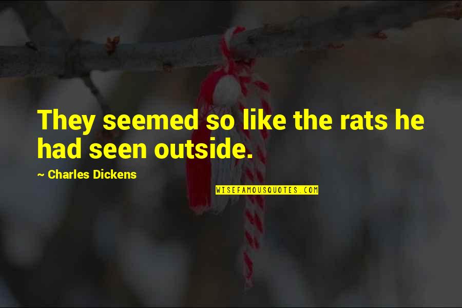 Man Must Wak Quotes By Charles Dickens: They seemed so like the rats he had Man Must Wak Quotes By Charles Dickens: They seemed so like the rats he had