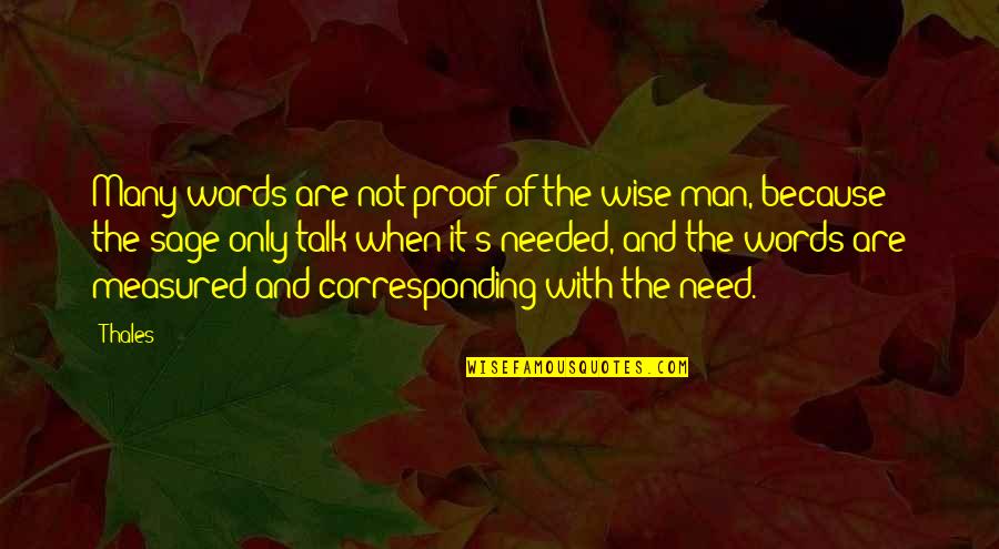 Man Of Many Words Quotes By Thales: Many words are not proof of the wise