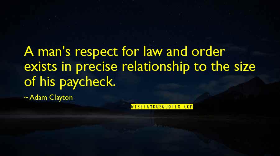 Man Of Respect Quotes By Adam Clayton: A man's respect for law and order exists